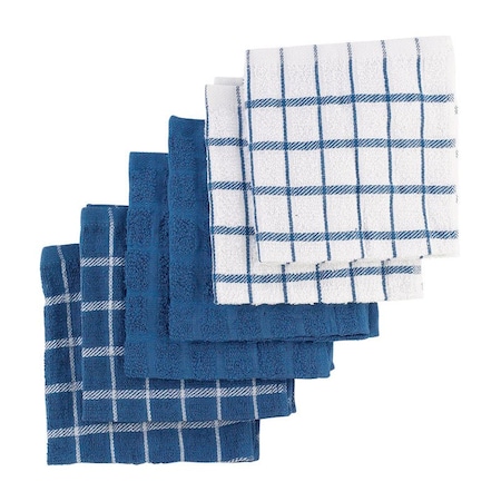 Ritz Ritz Federal Blue Cotton Check/Solid Dish Cloth 6 pk 92424